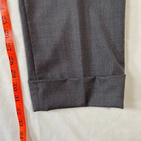 Incotex Lightweight Wool Pants Size 12 Gray Straight Leg Cuffs Military Inspired - Picture 11 of 16